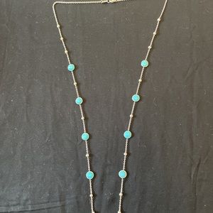 Ippolita Ball and Stone Station Necklace in Tourquoise & Sterling Silver 36”